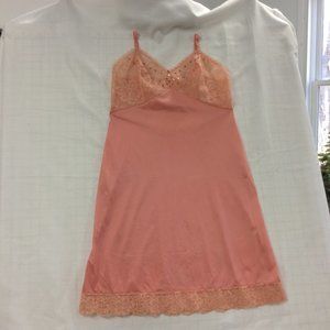 Vanity Fair Slip, Peach, Lace Bodice, Size 34